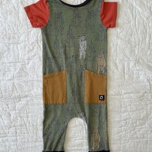 Rags Bear Print Romper with Pockets 12-18 months